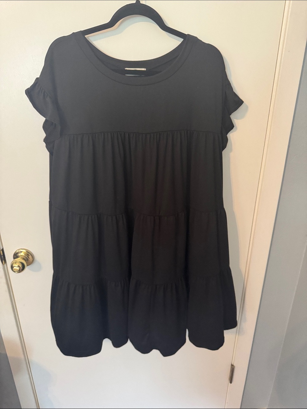 Entro tiered dress with ruffle sleeves